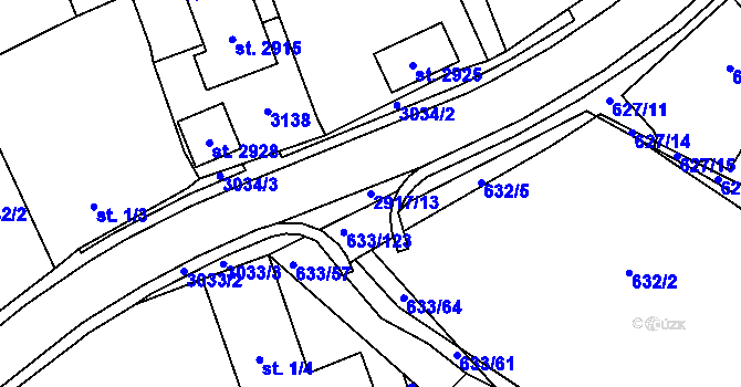 Parcela st. 2917/13 v KÚ Horní Bělá, Katastrální mapa