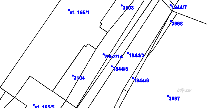 Parcela st. 2952/14 v KÚ Horní Bělá, Katastrální mapa