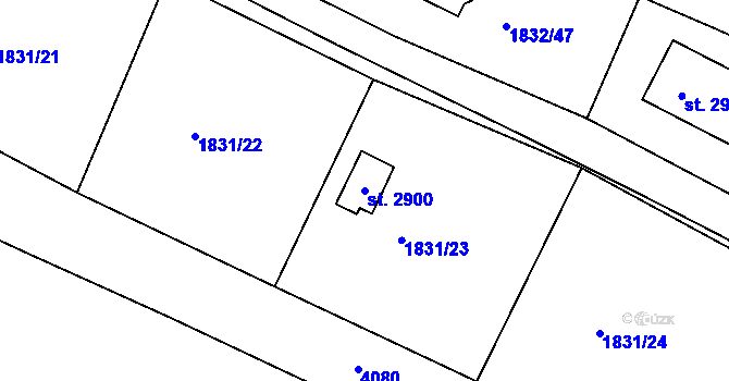 Parcela st. 2900 v KÚ Horní Bělá, Katastrální mapa