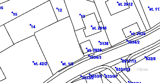 Parcela st. 1/2 v KÚ Horní Bělá, Katastrální mapa