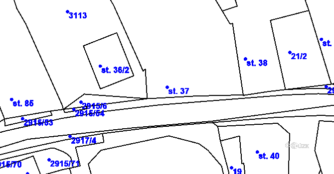Parcela st. 37 v KÚ Horní Bělá, Katastrální mapa