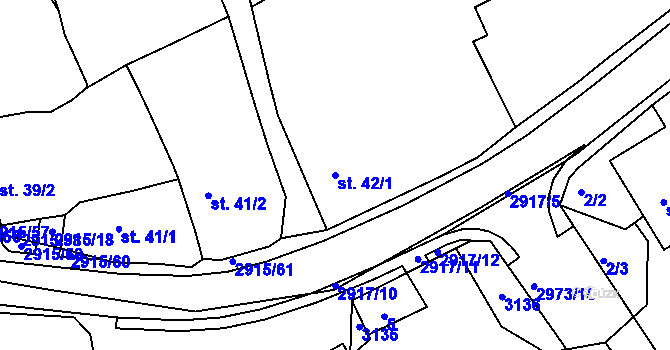 Parcela st. 42/1 v KÚ Horní Bělá, Katastrální mapa