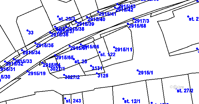 Parcela st. 122 v KÚ Horní Bělá, Katastrální mapa
