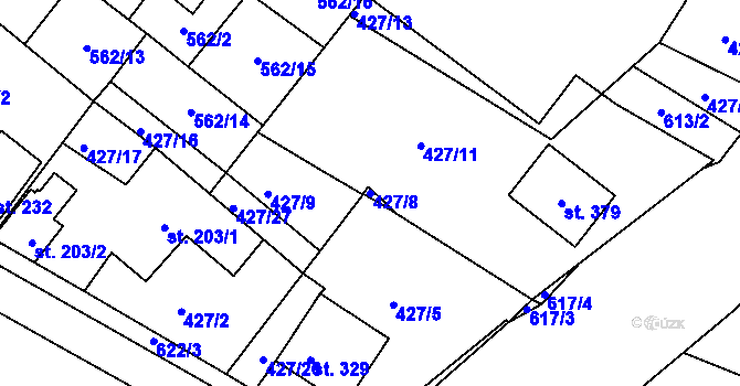Parcela st. 427/8 v KÚ Horní Bělá, Katastrální mapa