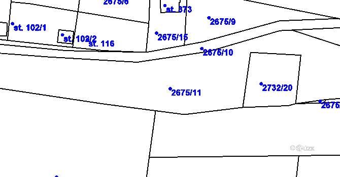 Parcela st. 2675/11 v KÚ Horní Bělá, Katastrální mapa