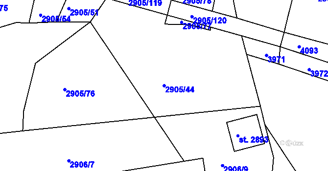 Parcela st. 2905/44 v KÚ Horní Bělá, Katastrální mapa