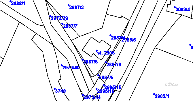 Parcela st. 2906 v KÚ Horní Bělá, Katastrální mapa
