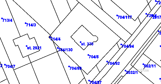Parcela st. 370 v KÚ Horní Bělá, Katastrální mapa