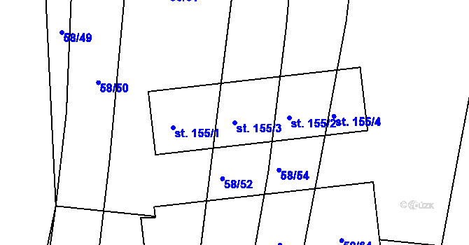 Parcela st. 155/3 v KÚ Horní Bělá, Katastrální mapa