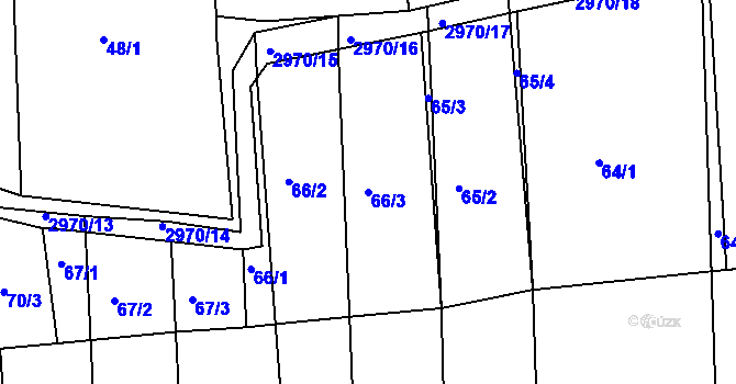 Parcela st. 66/3 v KÚ Horní Bělá, Katastrální mapa