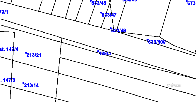 Parcela st. 188/3 v KÚ Horní Bělá, Katastrální mapa