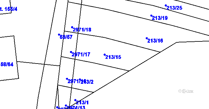 Parcela st. 213/15 v KÚ Horní Bělá, Katastrální mapa