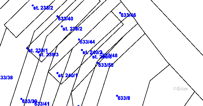 Parcela st. 633/48 v KÚ Horní Bělá, Katastrální mapa