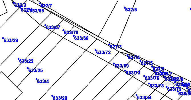 Parcela st. 633/72 v KÚ Horní Bělá, Katastrální mapa