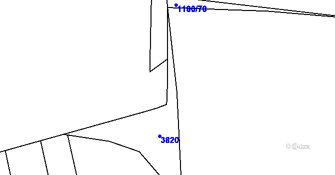 Parcela st. 1180/66 v KÚ Horní Bělá, Katastrální mapa