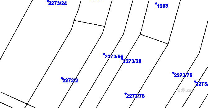 Parcela st. 2273/66 v KÚ Horní Bělá, Katastrální mapa