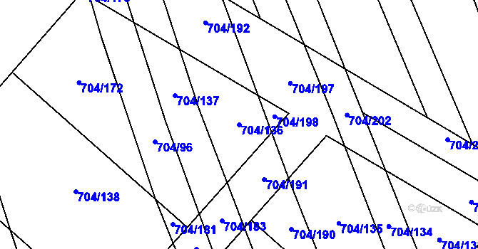 Parcela st. 704/136 v KÚ Horní Bělá, Katastrální mapa
