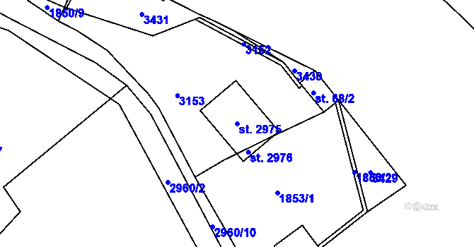 Parcela st. 2975 v KÚ Horní Bělá, Katastrální mapa