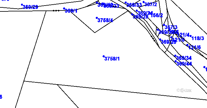 Parcela st. 3758 v KÚ Horní Bělá, Katastrální mapa