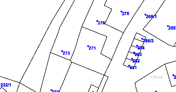Parcela st. 271 v KÚ Horní Benešov, Katastrální mapa