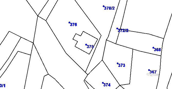 Parcela st. 375 v KÚ Horní Benešov, Katastrální mapa