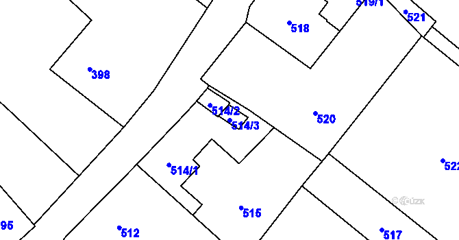 Parcela st. 514/3 v KÚ Horní Benešov, Katastrální mapa