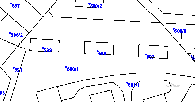 Parcela st. 598 v KÚ Horní Benešov, Katastrální mapa