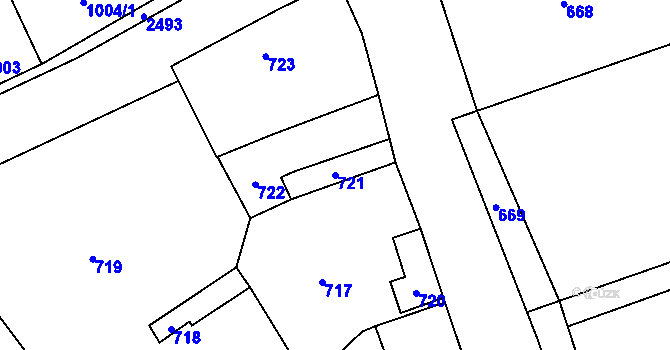 Parcela st. 721 v KÚ Horní Benešov, Katastrální mapa