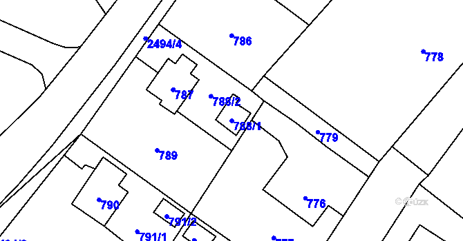 Parcela st. 788/1 v KÚ Horní Benešov, Katastrální mapa