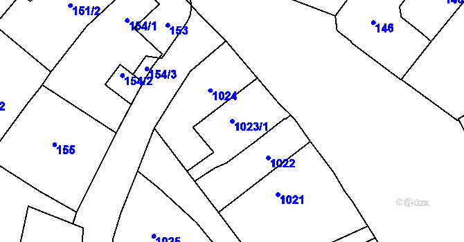 Parcela st. 1023/1 v KÚ Horní Benešov, Katastrální mapa