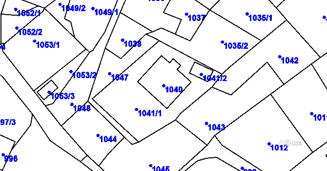 Parcela st. 1040 v KÚ Horní Benešov, Katastrální mapa