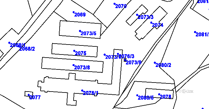 Parcela st. 2073/1 v KÚ Horní Benešov, Katastrální mapa
