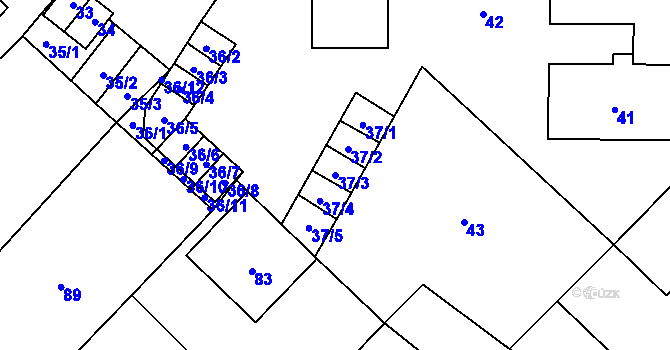 Parcela st. 37/3 v KÚ Horní Benešov, Katastrální mapa