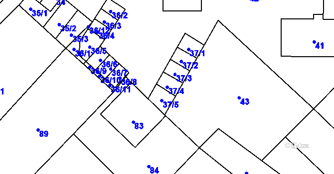 Parcela st. 37/4 v KÚ Horní Benešov, Katastrální mapa
