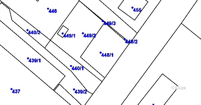 Parcela st. 448/1 v KÚ Horní Benešov, Katastrální mapa