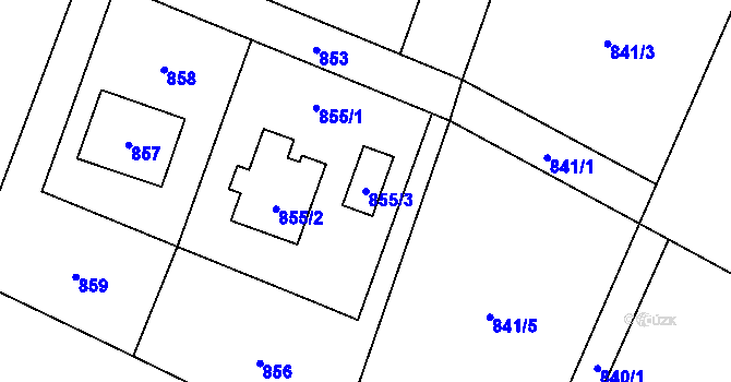 Parcela st. 855/3 v KÚ Horní Benešov, Katastrální mapa