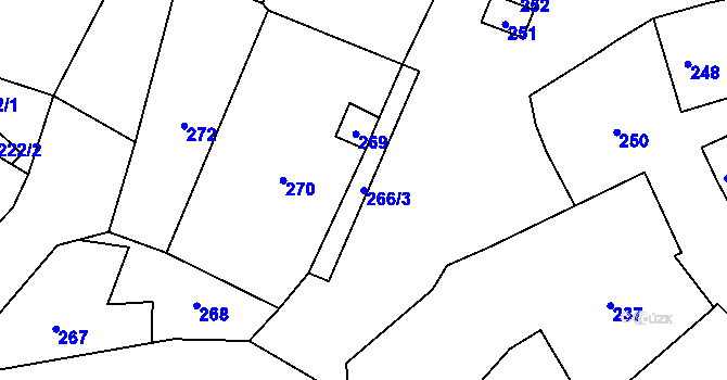 Parcela st. 266/3 v KÚ Horní Benešov, Katastrální mapa