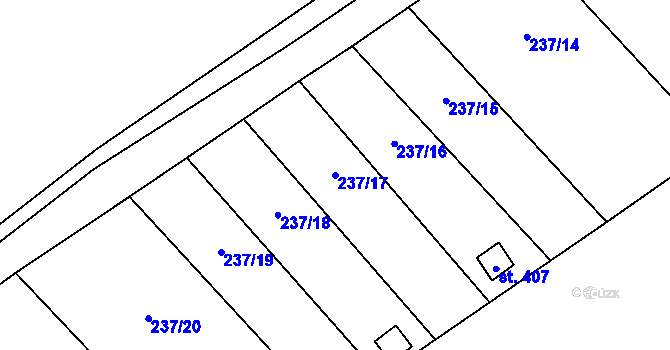 Parcela st. 237/17 v KÚ Horní Beřkovice, Katastrální mapa
