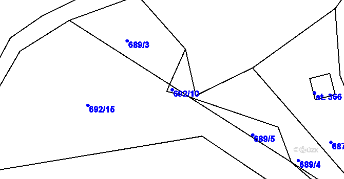 Parcela st. 692/10 v KÚ Horní Blatná, Katastrální mapa
