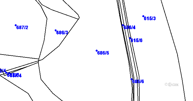 Parcela st. 686/5 v KÚ Horní Blatná, Katastrální mapa