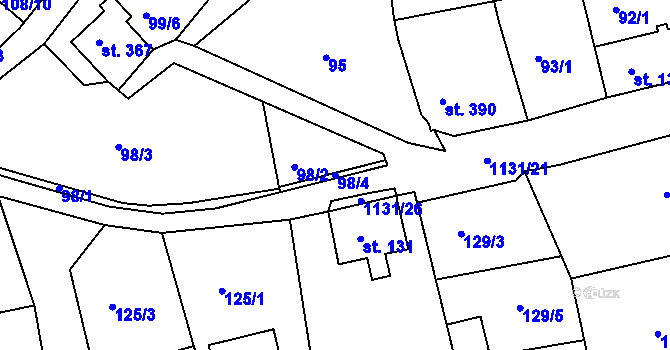Parcela st. 98/4 v KÚ Horní Blatná, Katastrální mapa