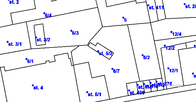 Parcela st. 5/2 v KÚ Horní Blatná, Katastrální mapa