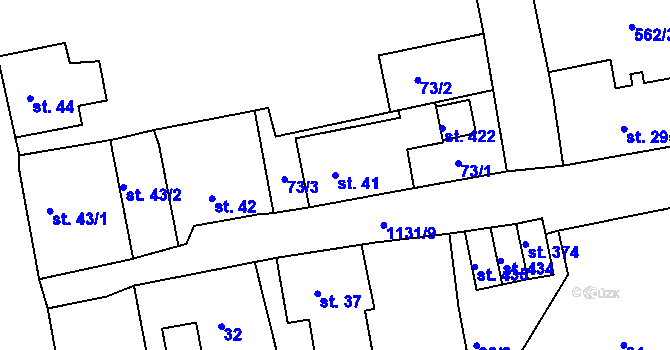 Parcela st. 41 v KÚ Horní Blatná, Katastrální mapa