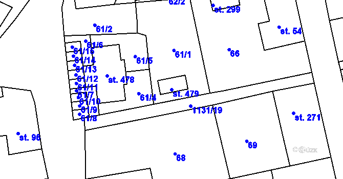 Parcela st. 479 v KÚ Horní Blatná, Katastrální mapa