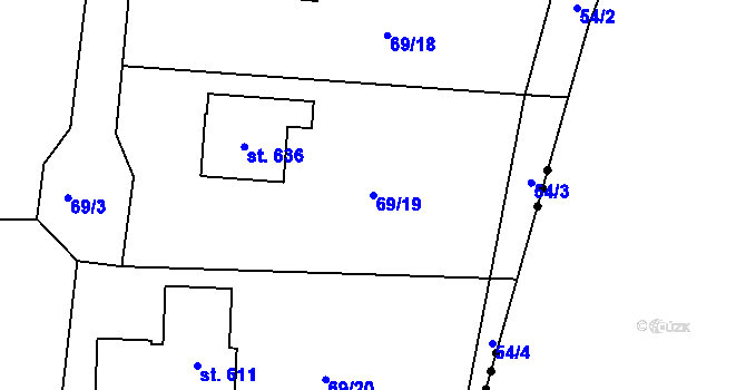 Parcela st. 69/19 v KÚ Horní Bludovice, Katastrální mapa