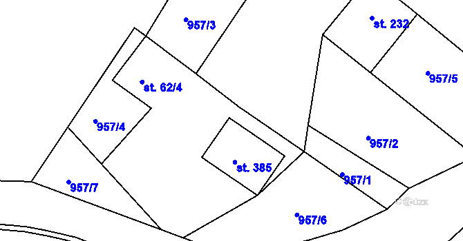 Parcela st. 62/3 v KÚ Horní Bludovice, Katastrální mapa