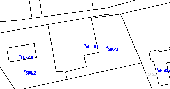 Parcela st. 181 v KÚ Horní Bludovice, Katastrální mapa