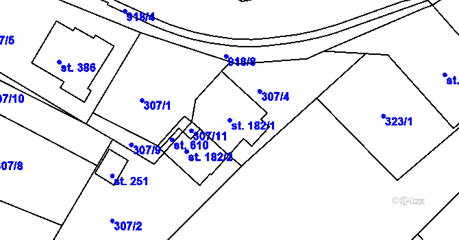 Parcela st. 182/1 v KÚ Horní Bludovice, Katastrální mapa