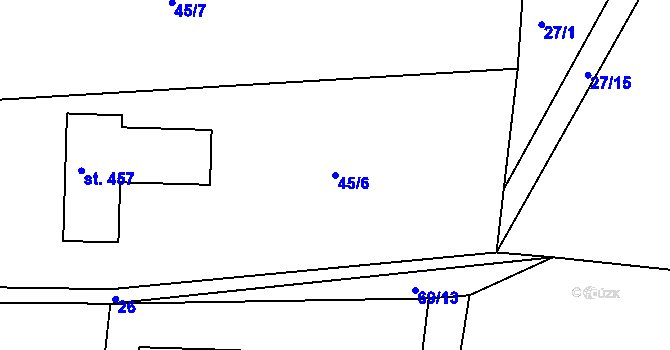 Parcela st. 45/6 v KÚ Horní Bludovice, Katastrální mapa