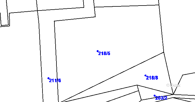 Parcela st. 218/5 v KÚ Horní Bludovice, Katastrální mapa